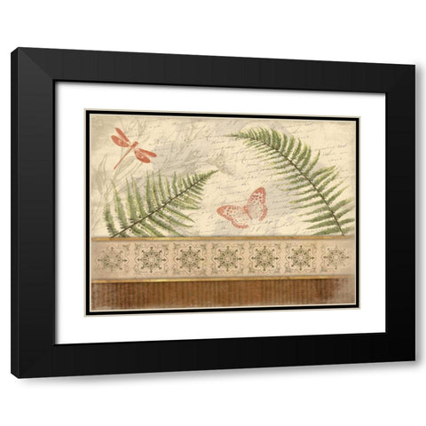 Spice Ferns Black Modern Wood Framed Art Print with Double Matting by Grey, Jace