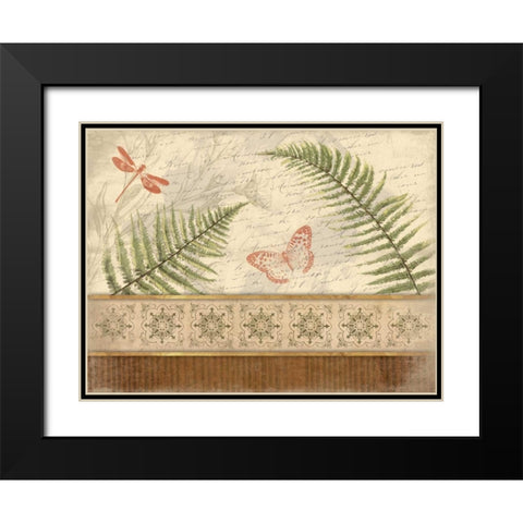Spice Ferns Black Modern Wood Framed Art Print with Double Matting by Grey, Jace