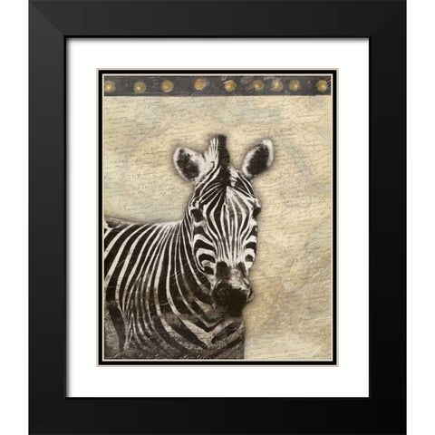 Zebra Africa 2 Black Modern Wood Framed Art Print with Double Matting by Grey, Jace