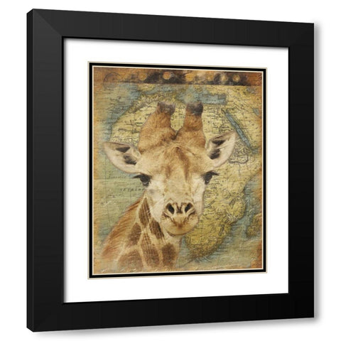 Giraffe 2 Black Modern Wood Framed Art Print with Double Matting by Grey, Jace