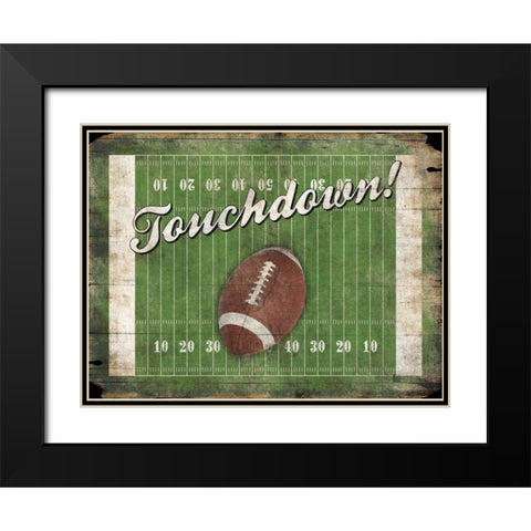 Football Black Modern Wood Framed Art Print with Double Matting by Grey, Jace