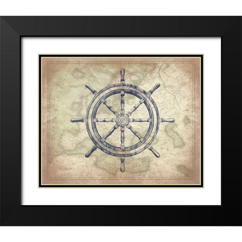 Coastal Map Black Modern Wood Framed Art Print with Double Matting by Grey, Jace
