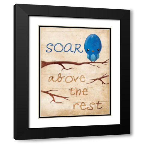 Soar Black Modern Wood Framed Art Print with Double Matting by Grey, Jace