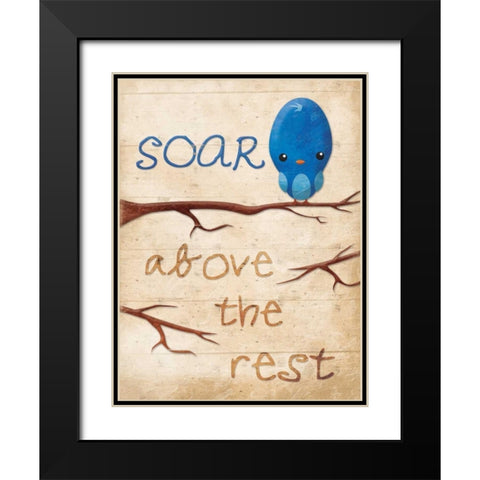 Soar Black Modern Wood Framed Art Print with Double Matting by Grey, Jace