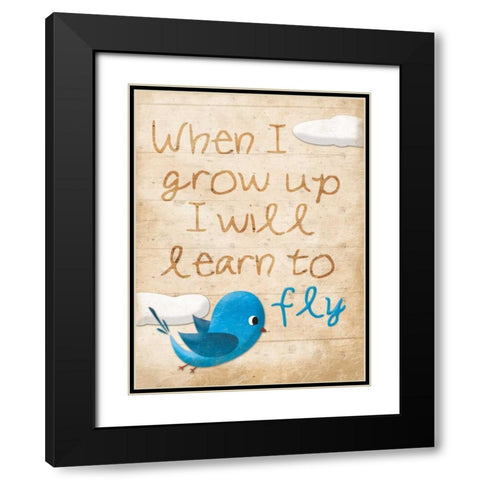 Fly Black Modern Wood Framed Art Print with Double Matting by Grey, Jace