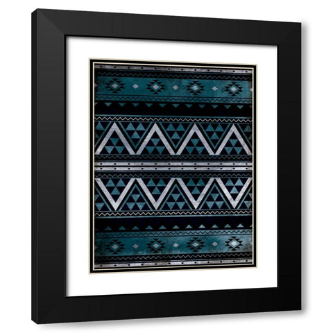 Aztec Pattern Black Modern Wood Framed Art Print with Double Matting by Grey, Jace