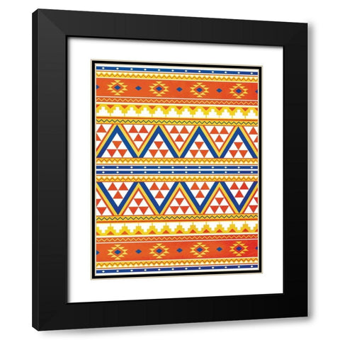 Aztec Pattern Colors Black Modern Wood Framed Art Print with Double Matting by Grey, Jace