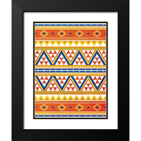 Aztec Pattern Colors Black Modern Wood Framed Art Print with Double Matting by Grey, Jace
