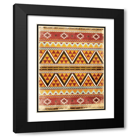 Aztec  pattern Black Modern Wood Framed Art Print with Double Matting by Grey, Jace