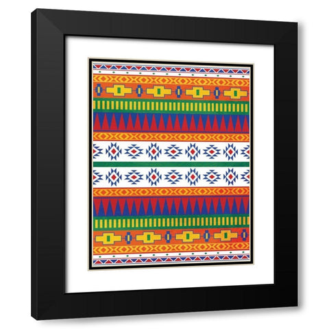 Aztec Patterned Mate Colors Black Modern Wood Framed Art Print with Double Matting by Grey, Jace