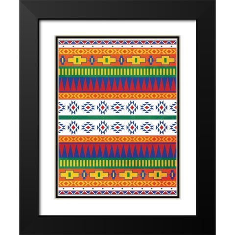 Aztec Patterned Mate Colors Black Modern Wood Framed Art Print with Double Matting by Grey, Jace