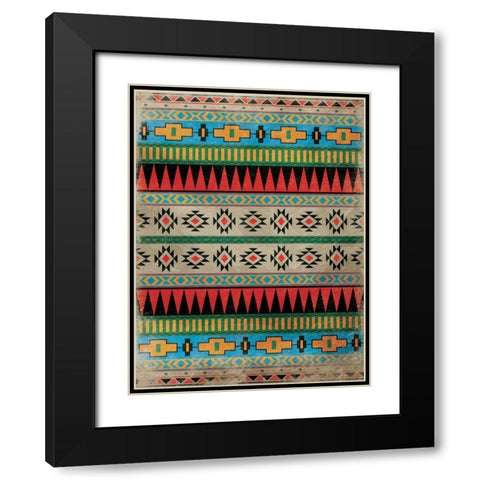 Aztec Pattern 2 Black Modern Wood Framed Art Print with Double Matting by Grey, Jace