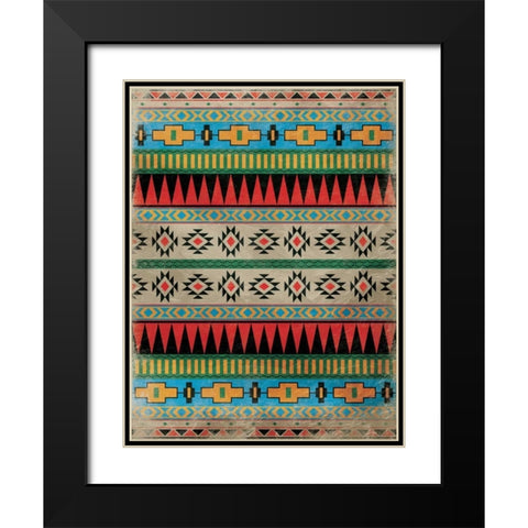 Aztec Pattern 2 Black Modern Wood Framed Art Print with Double Matting by Grey, Jace