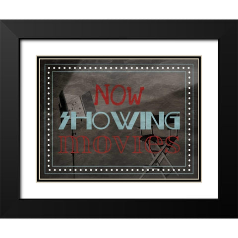 Showing Movies Black Modern Wood Framed Art Print with Double Matting by Grey, Jace