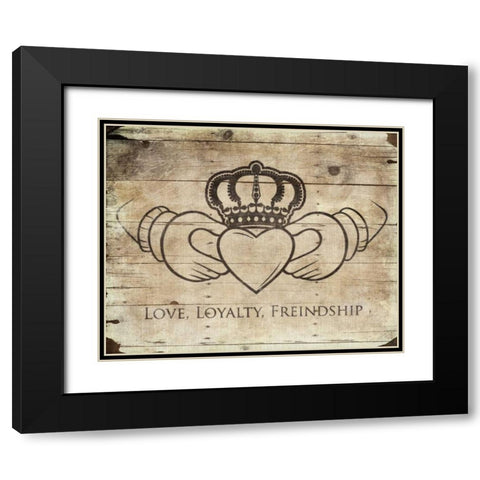 Love Loyalty Friendship Black Modern Wood Framed Art Print with Double Matting by Grey, Jace