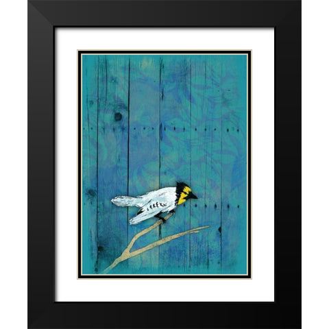 Blue Hue Bird Black Modern Wood Framed Art Print with Double Matting by Grey, Jace