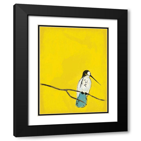 Yellow Bird Black Modern Wood Framed Art Print with Double Matting by Grey, Jace