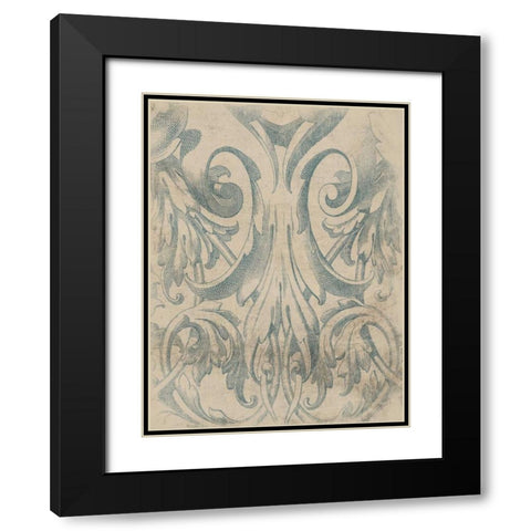 Victorian Pattern Black Modern Wood Framed Art Print with Double Matting by Grey, Jace