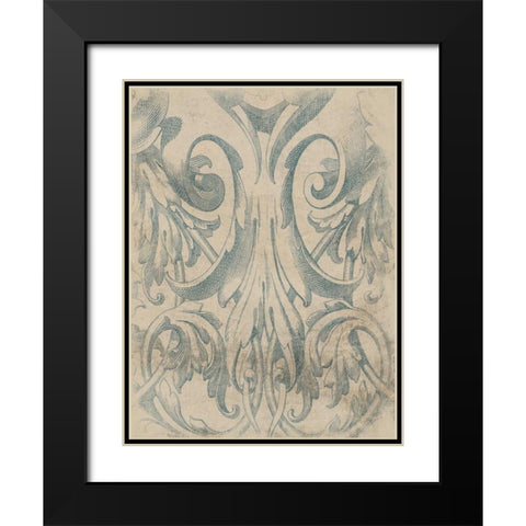Victorian Pattern Black Modern Wood Framed Art Print with Double Matting by Grey, Jace