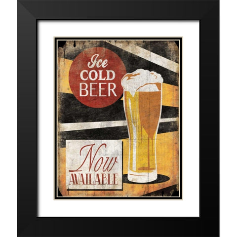 Ice Cold Beer Black Modern Wood Framed Art Print with Double Matting by Grey, Jace