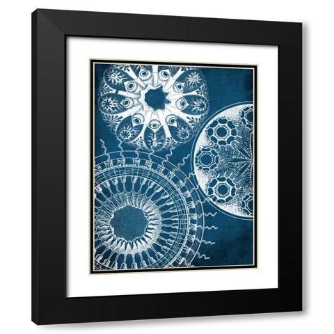 Blue patterns Black Modern Wood Framed Art Print with Double Matting by Grey, Jace