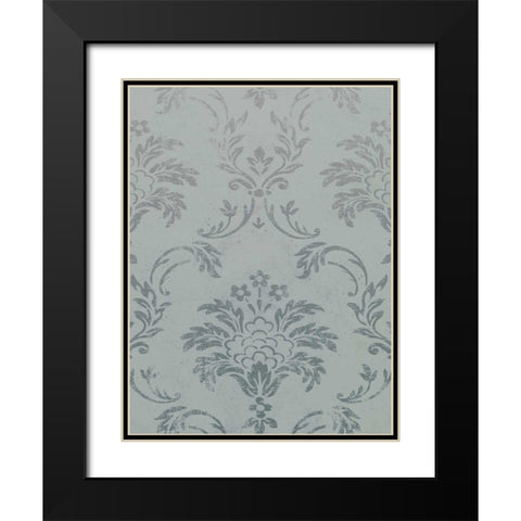 Silver Pattern Black Modern Wood Framed Art Print with Double Matting by Grey, Jace