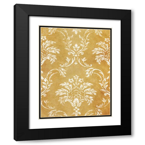 Gold Pattern Black Modern Wood Framed Art Print with Double Matting by Grey, Jace