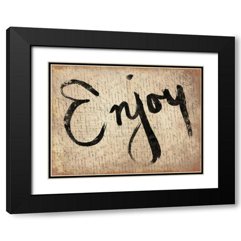 Enjoy Black Modern Wood Framed Art Print with Double Matting by Grey, Jace