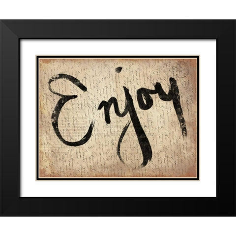 Enjoy Black Modern Wood Framed Art Print with Double Matting by Grey, Jace