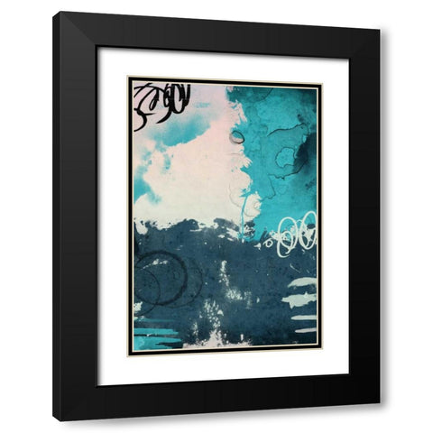 Blue abstract Black Modern Wood Framed Art Print with Double Matting by Grey, Jace