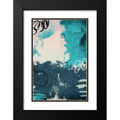 Blue abstract Black Modern Wood Framed Art Print with Double Matting by Grey, Jace