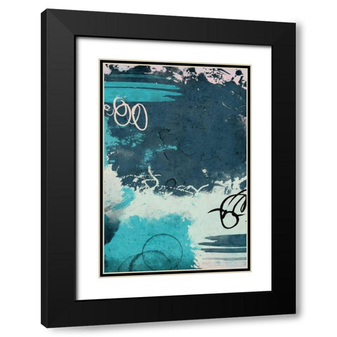 Blue abstract mate Black Modern Wood Framed Art Print with Double Matting by Grey, Jace