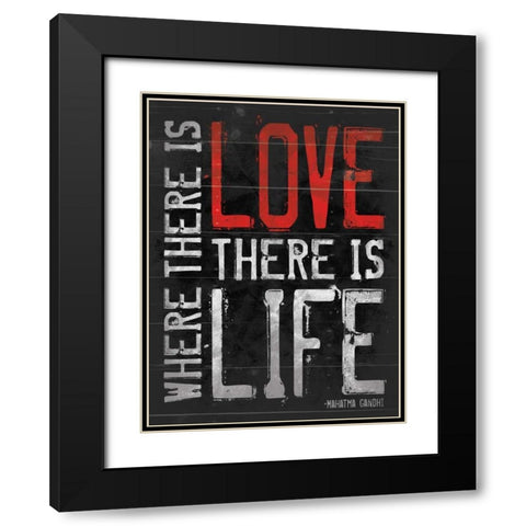Love Life Black Modern Wood Framed Art Print with Double Matting by Grey, Jace