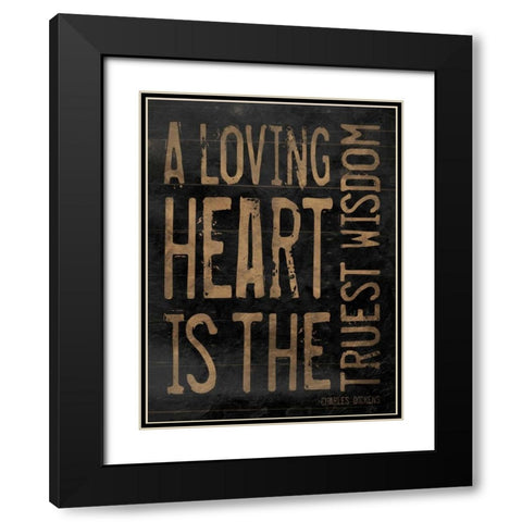 Loveing Heart brown Black Modern Wood Framed Art Print with Double Matting by Grey, Jace
