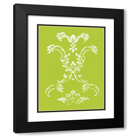 Lime pattern Black Modern Wood Framed Art Print with Double Matting by Grey, Jace