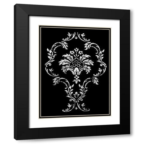 black pattern Black Modern Wood Framed Art Print with Double Matting by Grey, Jace