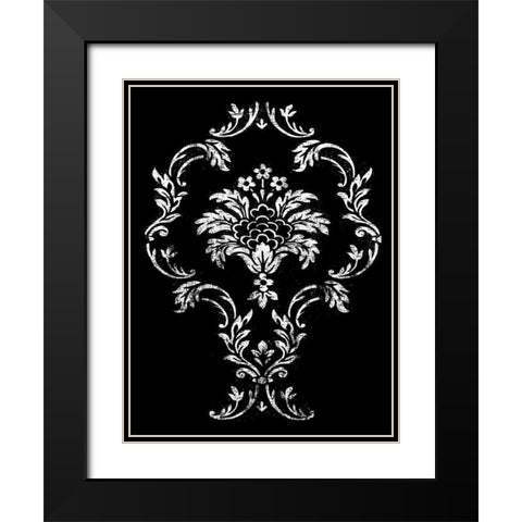 black pattern Black Modern Wood Framed Art Print with Double Matting by Grey, Jace