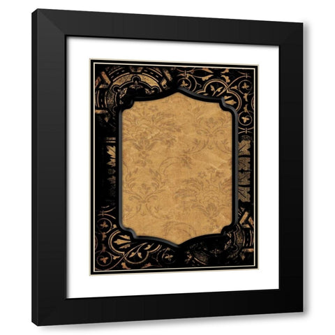 Black gold frame Black Modern Wood Framed Art Print with Double Matting by Grey, Jace