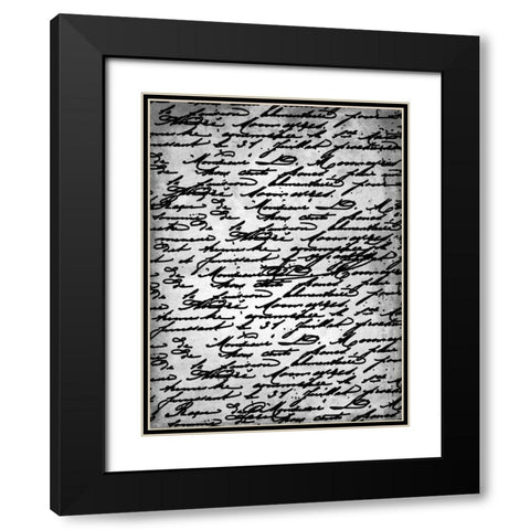 Black white text Black Modern Wood Framed Art Print with Double Matting by Grey, Jace