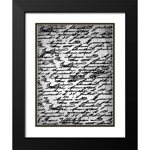 Black white text Black Modern Wood Framed Art Print with Double Matting by Grey, Jace