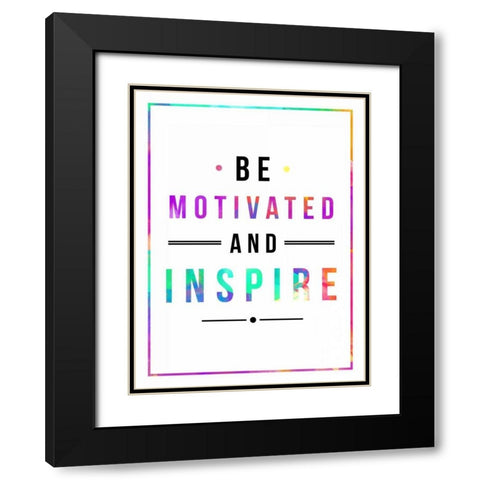 Be Motivated rainbow Black Modern Wood Framed Art Print with Double Matting by Grey, Jace