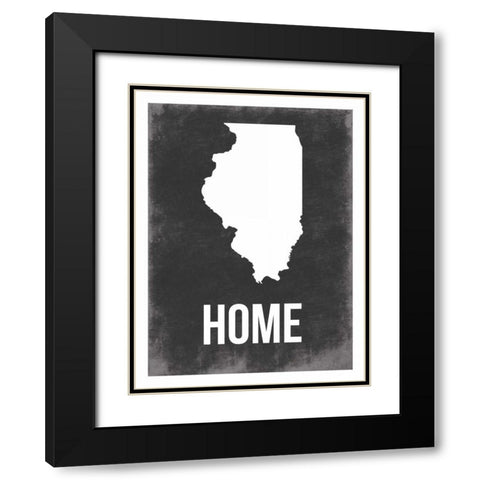 ILLinois Home Black Modern Wood Framed Art Print with Double Matting by Grey, Jace