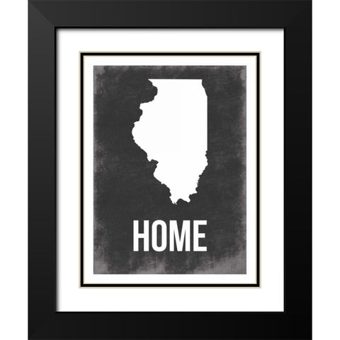 ILLinois Home Black Modern Wood Framed Art Print with Double Matting by Grey, Jace