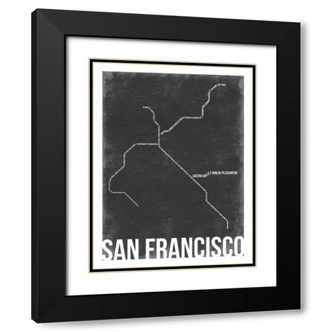 San Fran Black Modern Wood Framed Art Print with Double Matting by Grey, Jace