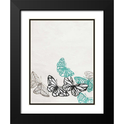 Butterflies 2 Black Modern Wood Framed Art Print with Double Matting by Grey, Jace