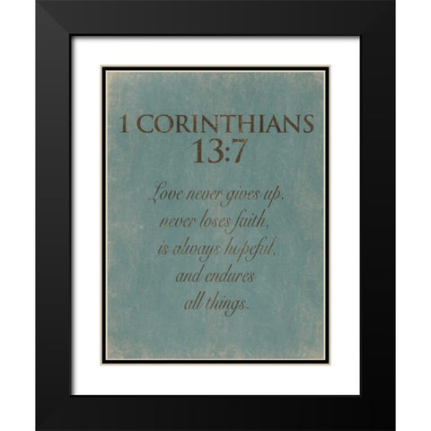 Corinthians 137 Black Modern Wood Framed Art Print with Double Matting by Grey, Jace
