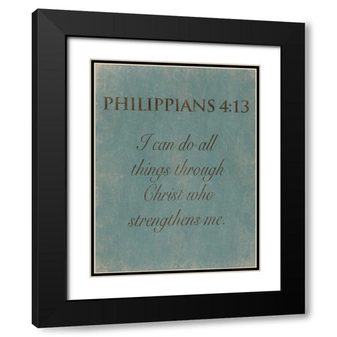Philippians 413 Black Modern Wood Framed Art Print with Double Matting by Grey, Jace