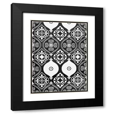 BW Pattern Black Modern Wood Framed Art Print with Double Matting by Grey, Jace