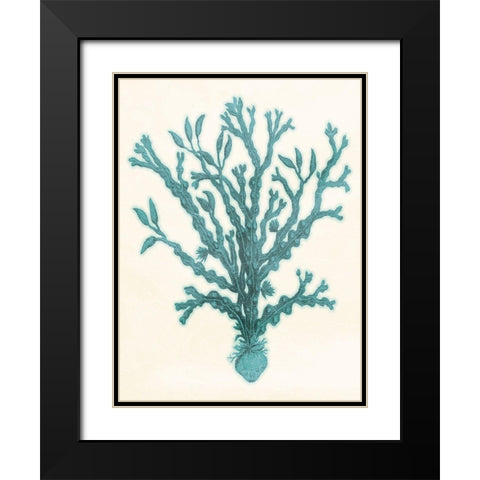 Blue Solid Beach Black Modern Wood Framed Art Print with Double Matting by Grey, Jace
