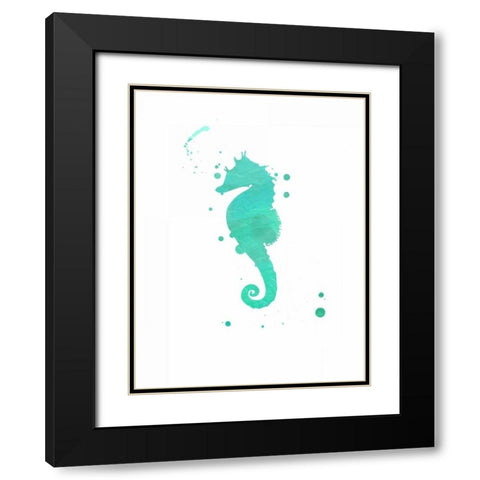 Seahorse splat Black Modern Wood Framed Art Print with Double Matting by Grey, Jace